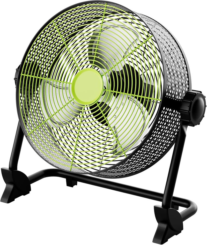 TLOG 12 Inch Portable Cordless Rechargeable Floor Fan, Whisper Quiet Battery Operated Full Metal Fan, 24H Runtime, 12 Speeds, 12H Timer, USB Charging, for Camping, Outdoor Patio, Home, Garage, Bedroom - Image 1
